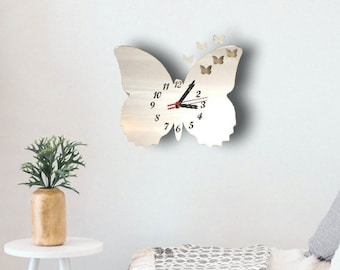 Frilly Butterfly Acrylic Clock – Many Colours Available (Bespoke Shapes and Sizes Made)