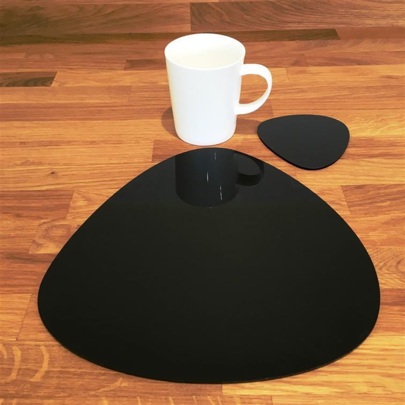 Pebble Shaped Placemat and Coaster Set Black Etsy