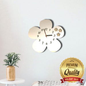 Reloj acrílico con forma de flor: disponible en varios colores (formas y tamaños a medida)