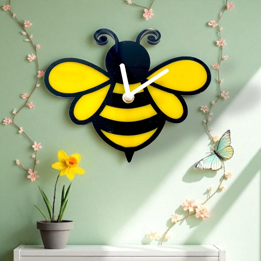 Bumble Bee Shaped Clock – Bespoke Size, Colours & Shapes Made ...