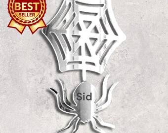 Engraved Acrylic Mirror Spider Web Wall Art: Customizable Colors & Sizes