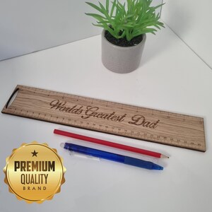 Personalised Ruler Gift - Wood, engraved, bespoke made
