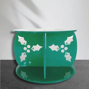 Round or Square Wedding/Party Cake Separator with Holly Pillars  (Custom Sizes, shapes and Colours)