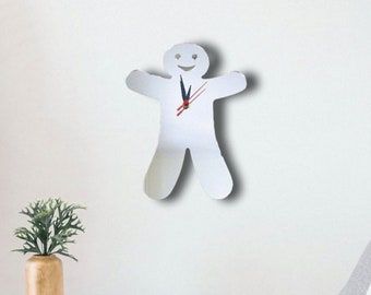 Gingerbread Man Acrylic Clock – Many Colours Available (Bespoke Shapes and Sizes Made)