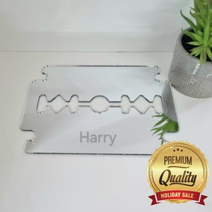 Personalized Razor Blade Acrylic Mirror Wall Art