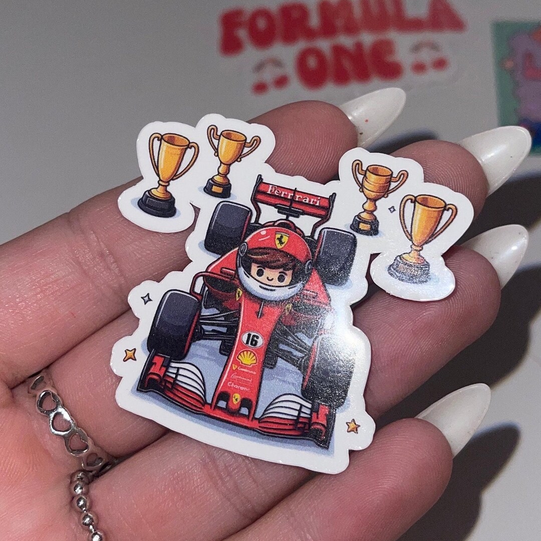 Charles Leclerc Cartoon Sticker F1 Cute Sticker Etsy