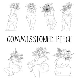 Fat Figure, Floral, Body Positive Commissioned Piece