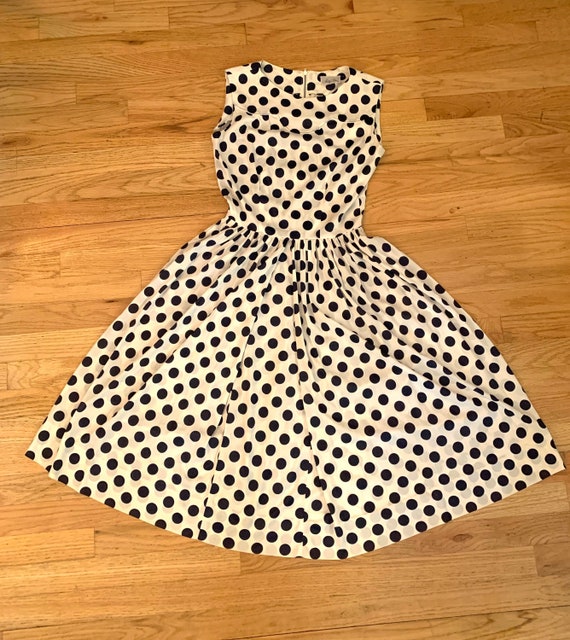 1960s Nelly Don Nylon Polka Dot Day Dress
