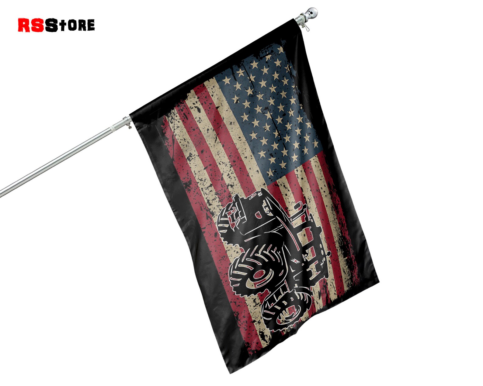 Farm Tractors USA Flag Patriotic House Flag Farm Tractors USA Etsy