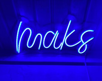 Baby boy gift personalized, baby name sign - custom neon sign bedroom, wall decor over the bed, Flex led neon sign