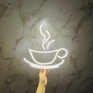 Coffee sign, coffee bar decor - Neon sign coffee cup. Custom Coffee Neon Sign for Home