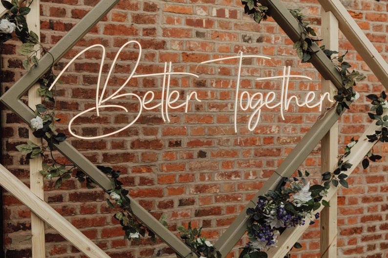 Better together neon light sign custom wedding neon signs, bar sign image 7