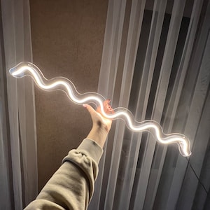 Neon squiggle light-wave led neon sign, neon sign bedroom,neon light sign, wall decorations, disco party decorations