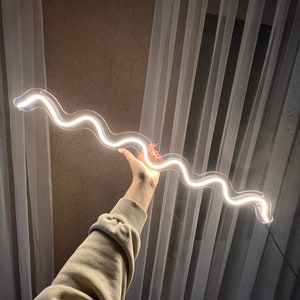 Squiggle neon light - wave led neon sign, neon sign bedroom,neon light sign, wall decorations, disco party decorations