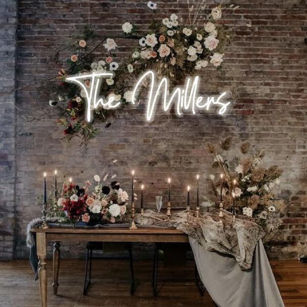 Letrero de neón personalizado para bodas. LED personalizado: decoración para bodas, decoración de pared, fiesta de la novia.