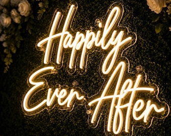Happily Ever After Leuchtreklame Hochzeitsschild Hochzeit Hintergrund Sweetheart Tischdekoration Brautdusche Neon-Empfangs-Dekor-LED-Neonlicht
