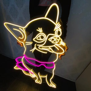 Benutzerdefinierte Hundeportrait Neon Schild - Haustier Portrait, Led Neon Schild, benutzerdefinierte Neon Schilder
