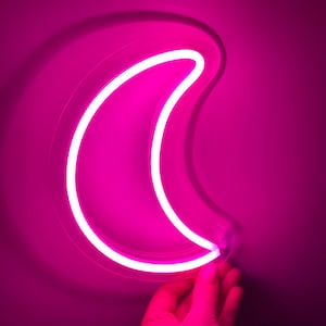 Neon-Mond-Licht-Zeichen- Halbmond-Zeichen für Schlafzimmer, benutzerdefiniertes Dekor für Zimmer, Kinderlampe, Kunst-Dekor, Neon-Lichtzeichen für Wand