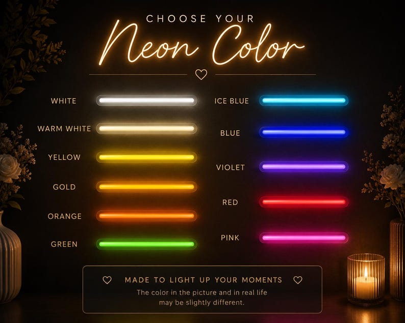 Personalisierte Hochzeit Neon Leuchtreklame - Handgefertigte LED Party Dekoration Bild 6
