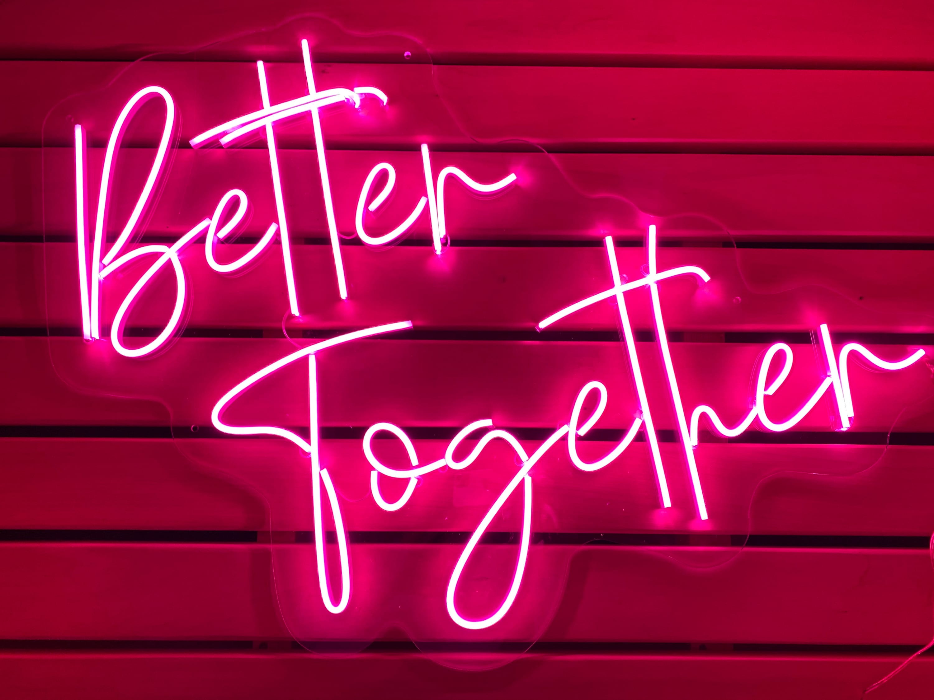 Better Together Neon Sign LED Custom Decor for Wedding Wall Etsy