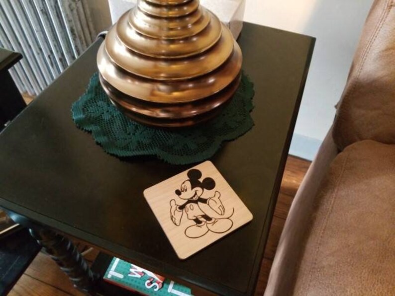 Set of 4 Wood Coasters Mickey Mouse Disney Coasters