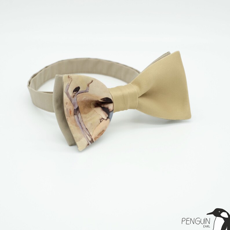 art bow tie picasso bow tie Girl on a Ball bow tie beige bowtie pablo picasso tie christmas gift idea Young Acrobat on a Ball bow tie