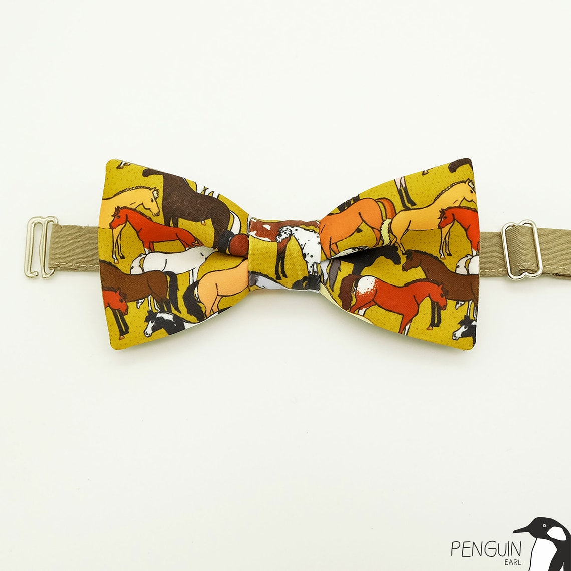 Horses Bow Tie Horse Bowtie Brown Bow Tie Animals Bow Tie | Etsy