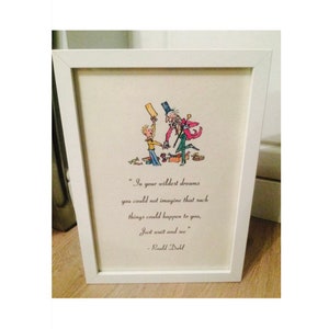 Charlie & The Chocolate Factory Roald Dahl Musical Book Story A4 Quote Art Print Unframed Gift Nursery Birthday Bedroom Personalised