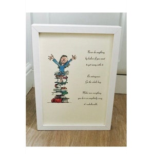 Matilda Roald Dahl Musical Book Story A4 Quote Art Print Unframed Gift Nursery Christening Birthday Baby Shower Art Bedroom Personalised