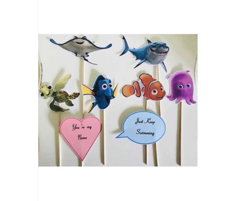 Disney Finding Nemo Picture Photo Booth Selfie Props X8 Wedding Birthday Party Engagement Baby