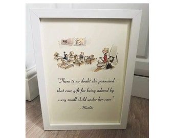 Personalised Miss Honey Matilda Teacher Gift Present Roald Dahl Book Story A4 Quote Art Print Unframed Nursery School Digital Download PDF