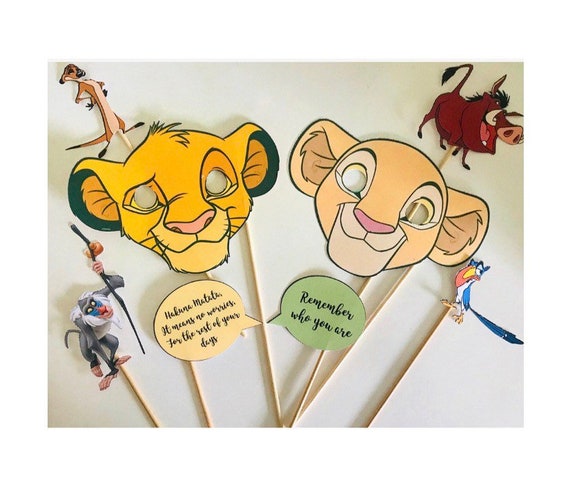 Lion King Masks Picture Photo Booth Selfie Props x8 Wedding Birthday Party Engagement Baby Shower Hen Party Film