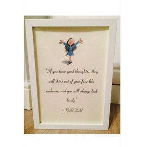 Matilda Roald Dahl Musical Book Story A4 Quote Art Print Unframed Gift Nursery Christening Birthday Baby Shower Art Bedroom Personalised