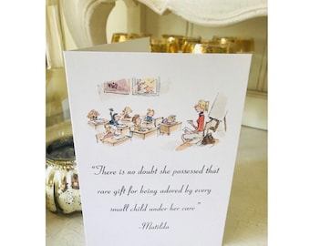 Miss Honey Matilda Teacher Gift Present Roald Dahl Musical Book Story 5x7 Greetings Card Quote Art Print Unframed Thank You Card Gift Art