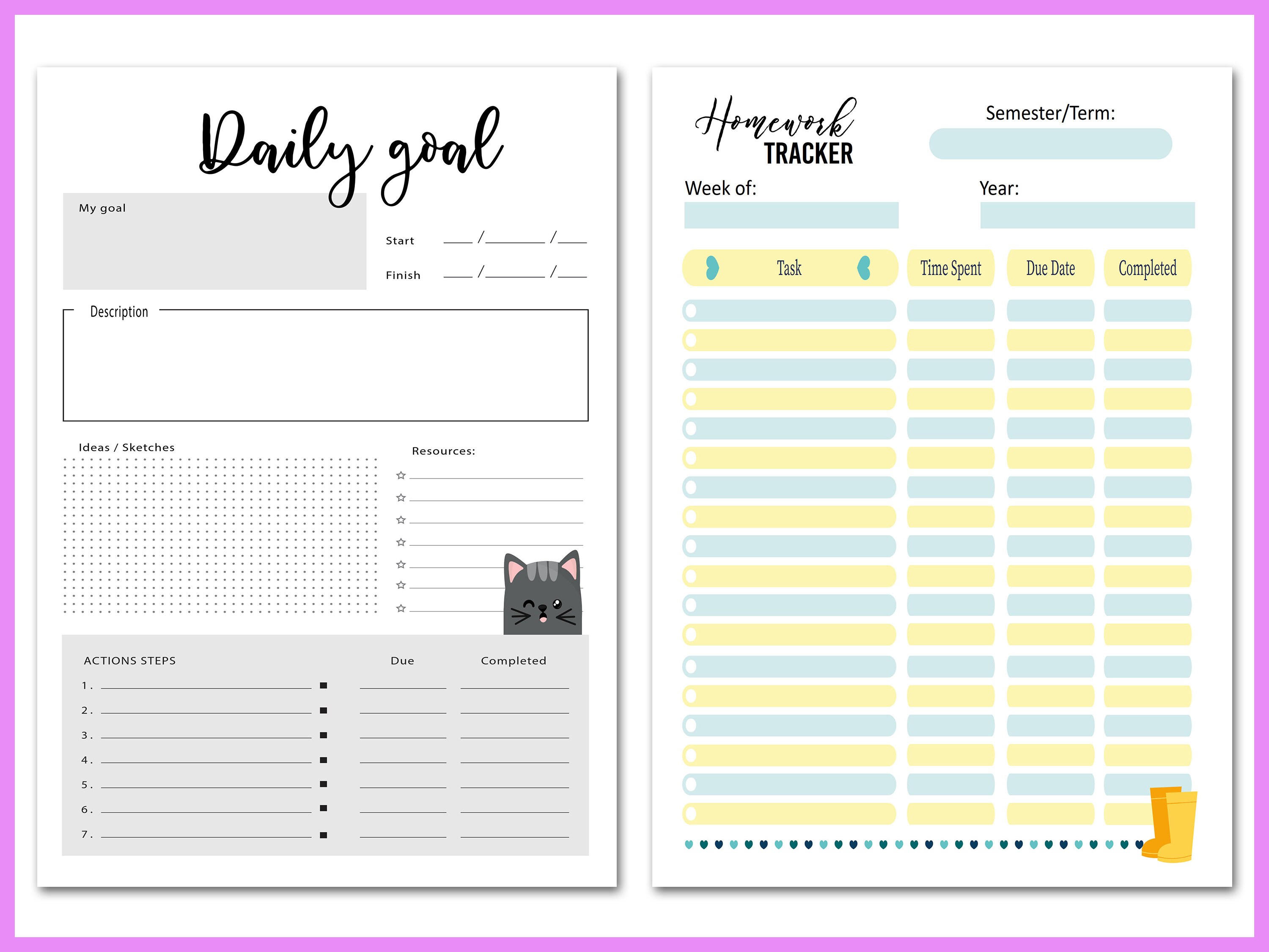 Printable Editable Planner Templates Bundle Editable Planner Etsy UK