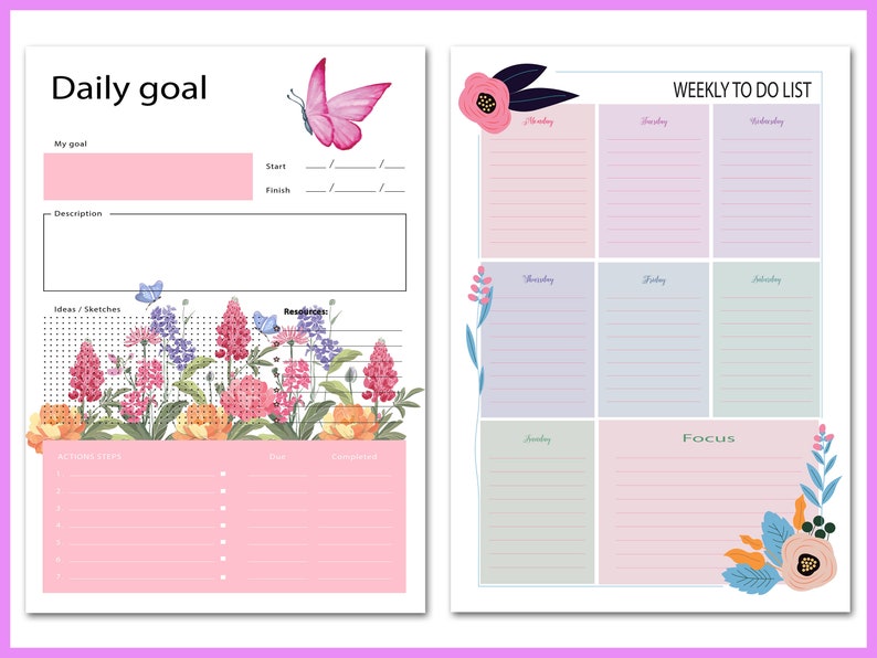 Printable Editable Planner Templates Bundle Editable Planner Etsy UK