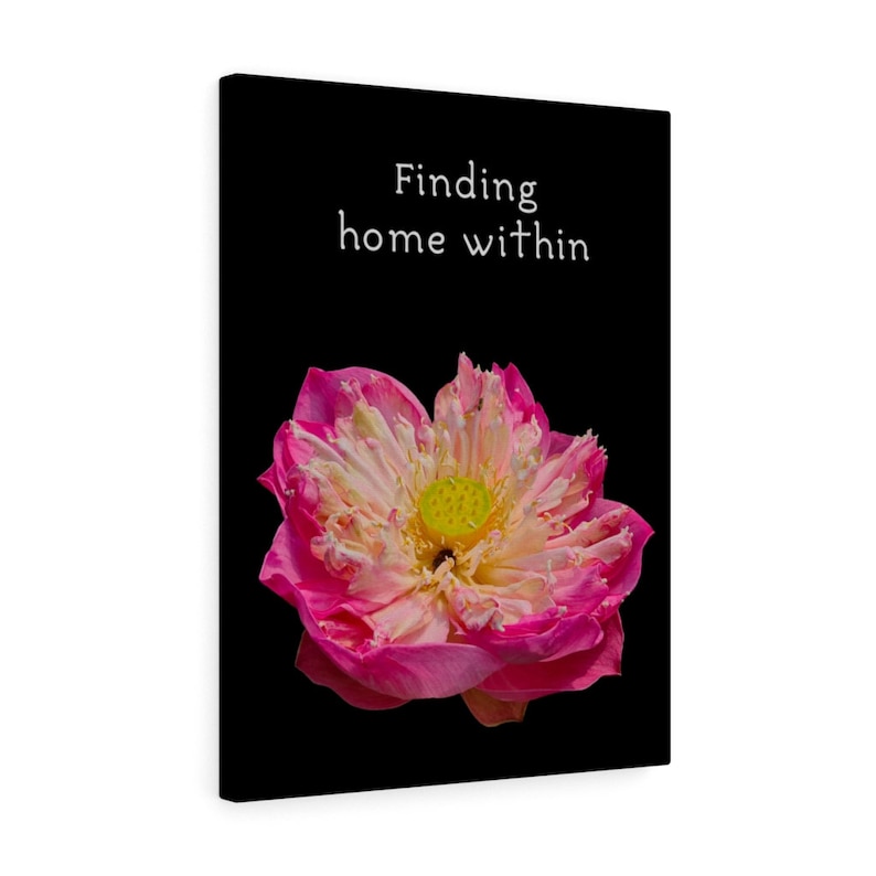 with Quotation Pink Lotus Canvas Gallery Wraps Finding home within