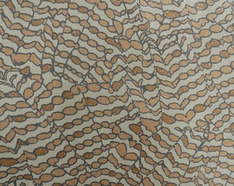 brown circle patterned printed pig skin