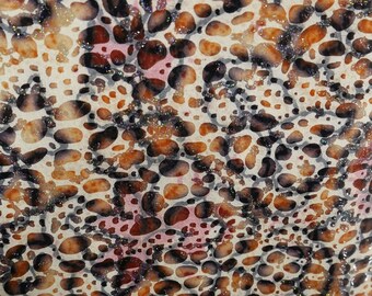 multicolored spotted printed pig skin