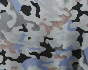 multicolored camo printed pig skin