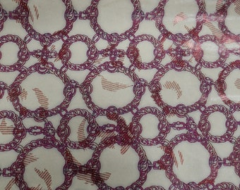 pink circle printed pig skin