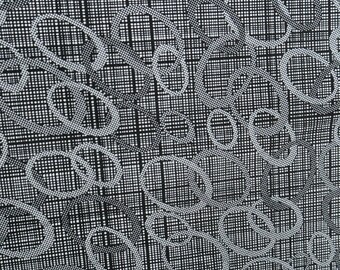 oval pattern printed pig skin