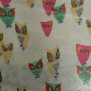owl foil printed pig skin