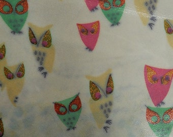 owl foil printed pig skin