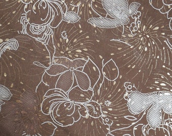 brown & white butterfly printed pig skin