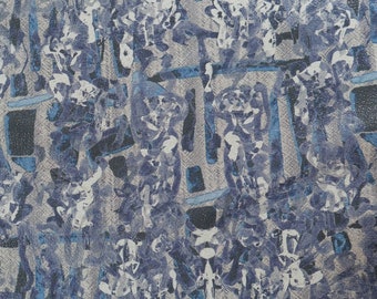 purple & blue printed pig skin