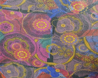 multicolored printed pig skin