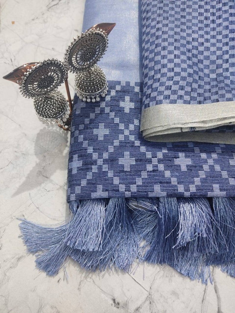 blue saree Soft cotton Silk with Rich zari Wooven pallu Saree and blouse for women,Indian saree,wedding saree,designer saree,saree dress