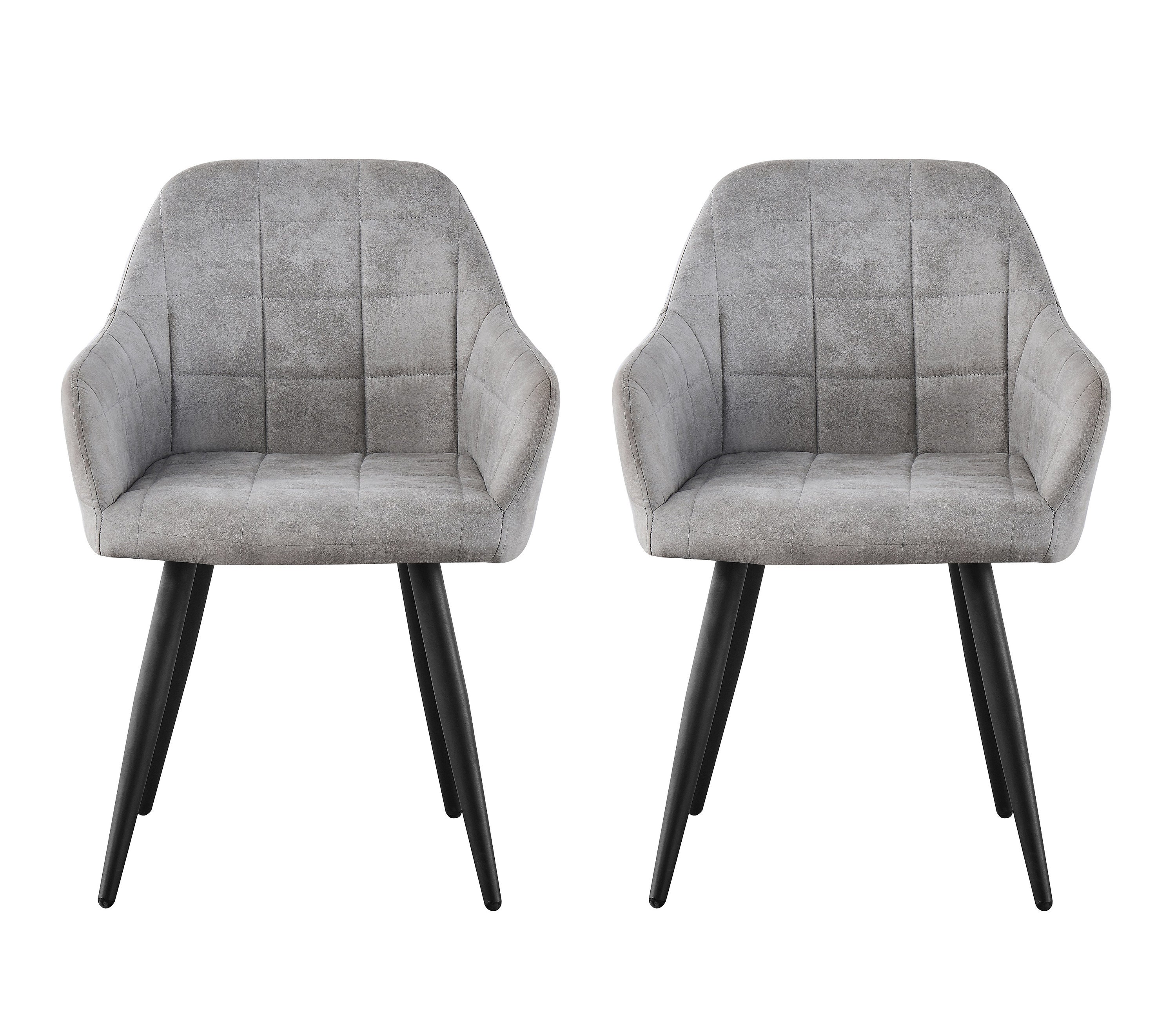 Set of 2 Faux Matte Suede Leather Dining Chairs Etsy UK
