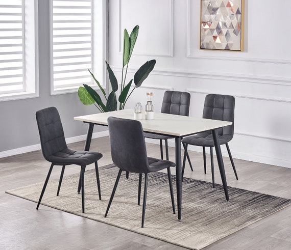 Set Of 2 Faux Matte Suede Leather Dining Chairs With Metal Faux Matte Suede Leather Dining Chairs, Set Of 2 Faux Matte Suede Leather Dining Chairs With Metal Legs